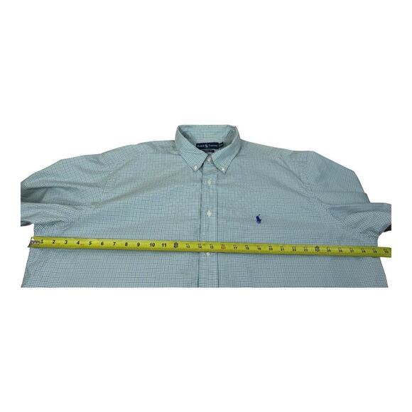 Ralph Lauren Mens 2XL Classic Fit Green Blue Short Sleeve Button Down Shirt - Picture 10 of 13